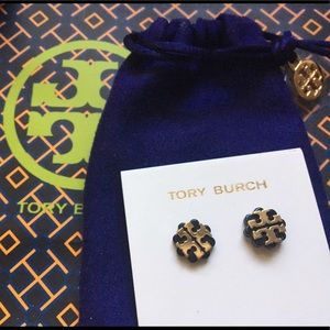 TORY BURCH Enamel Large T Logo Stud Earrings 💫